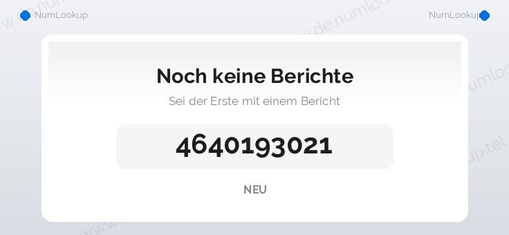Nummerninformation für 4640193021