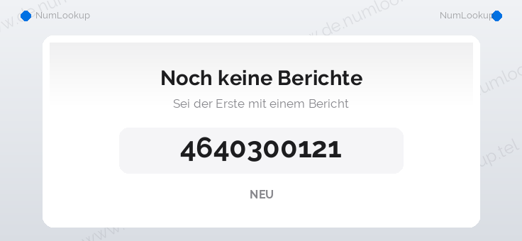 Nummerinformation för 4640300121