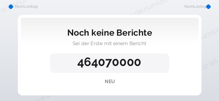 Nummerninformation für 464070000