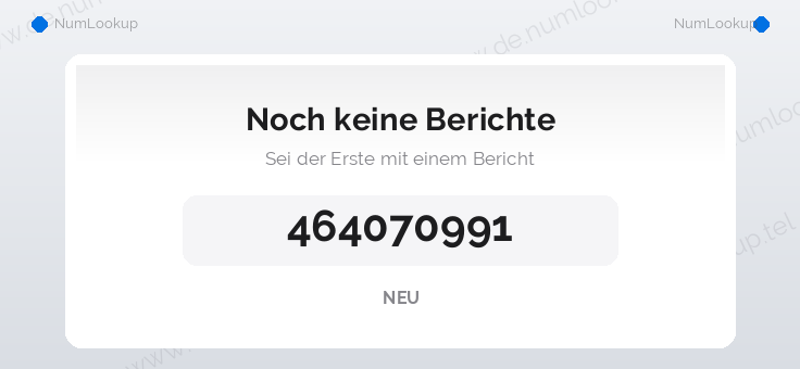 Nummerninformation für 464070991