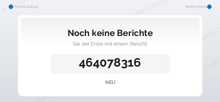 Nummerninformation für 464078316