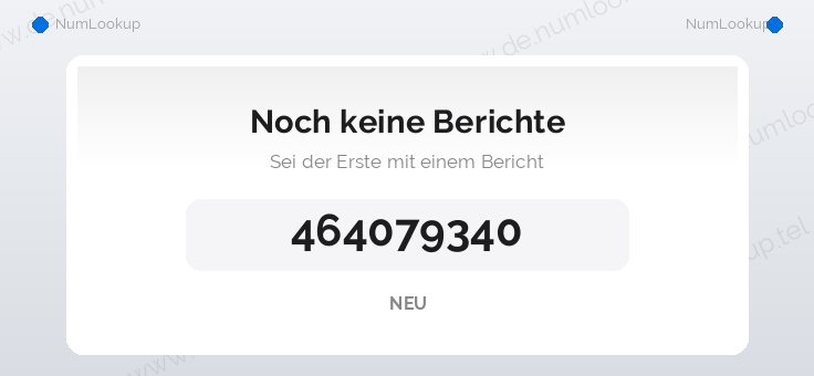 Nummerninformation für 464079340