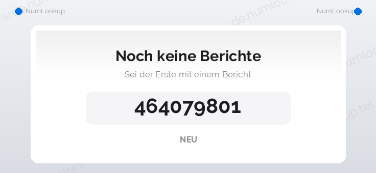 Nummerninformation für 464079801