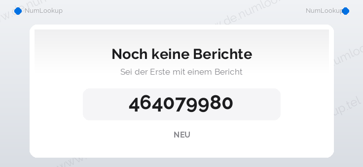 Nummerninformation für 464079980