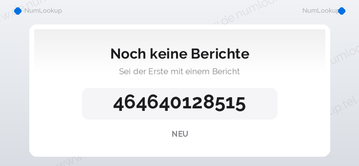 Nummerninformation für +464640128515