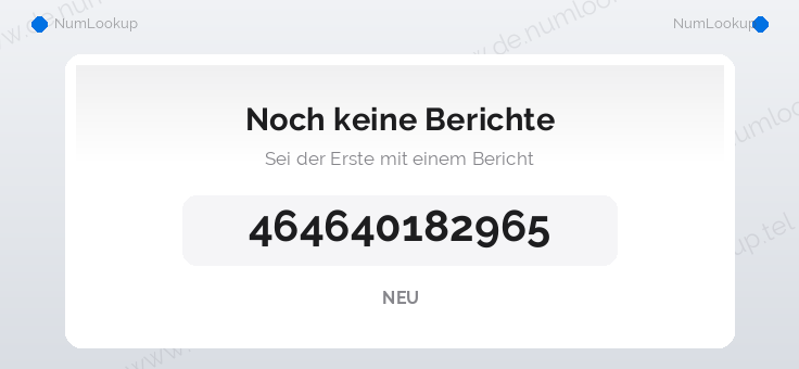 Nummerninformation für +464640182965