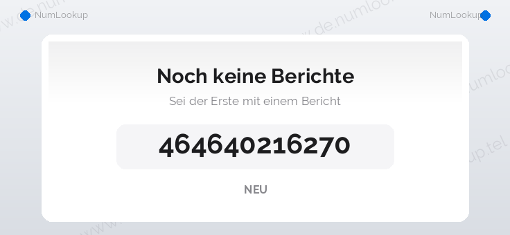 Nummerninformation für +464640216270