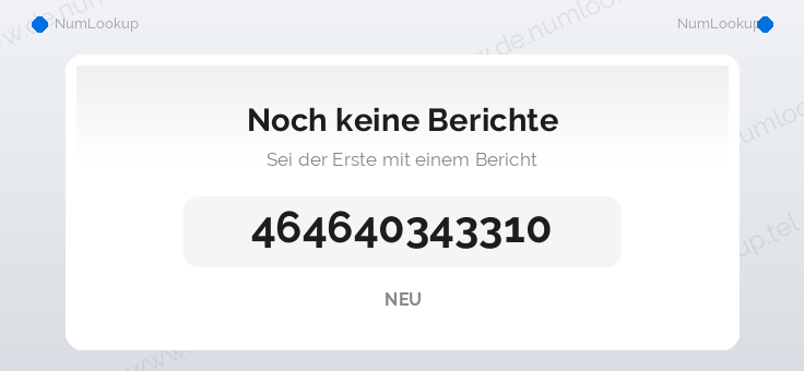 Nummerninformation für +464640343310
