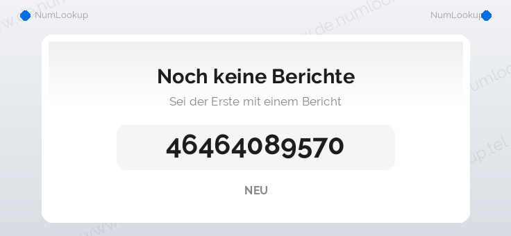 Nummerninformation für +46464089570