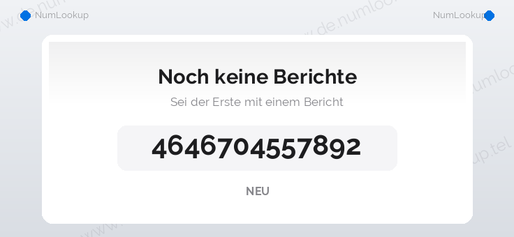Nummerninformation für +4646704557892
