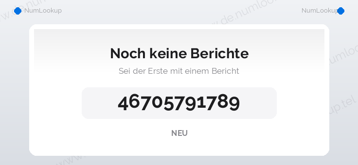 Nummerinformation för 46705791789