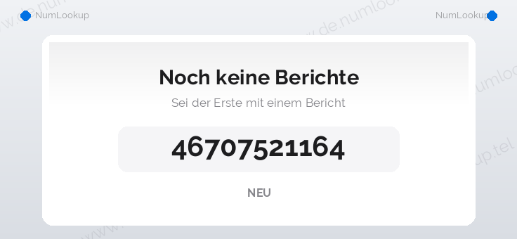 Nummerinformation för 46707521164