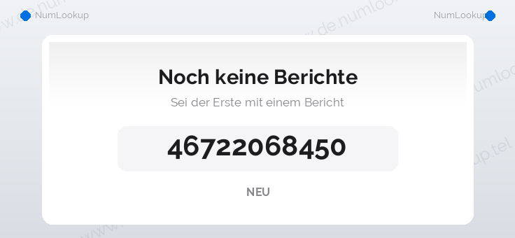 Nummerninformation für 46722068450