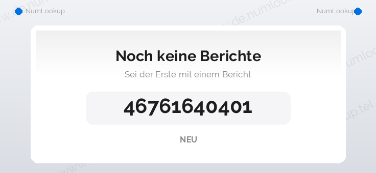 Nummerinformation för 46761640401