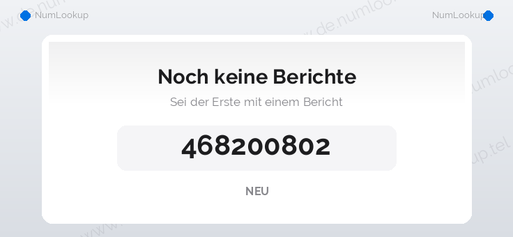 Nummerninformation für 468200802