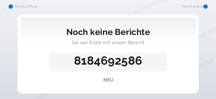 Nummerninformation für 8184692586