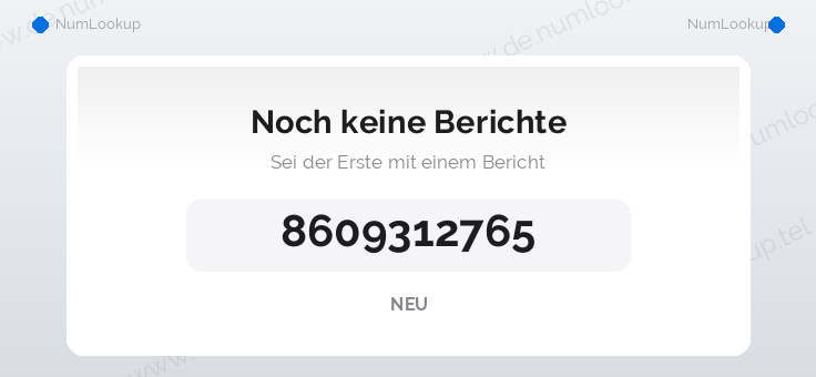 Nummerninformation für 8609312765