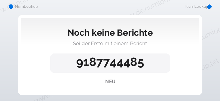 Nummerninformation für 9187744485